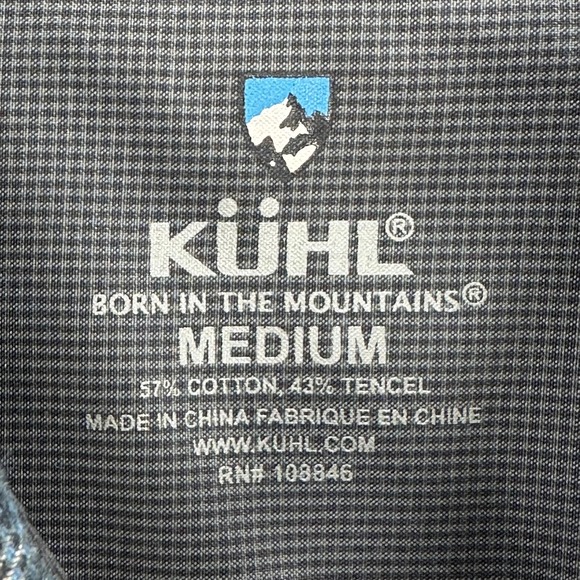 Kuhl Flannel Shirt Mens Medium Blue Plaid Long Sleeve Button Up Casual Outdoor - Picture 6 of 10